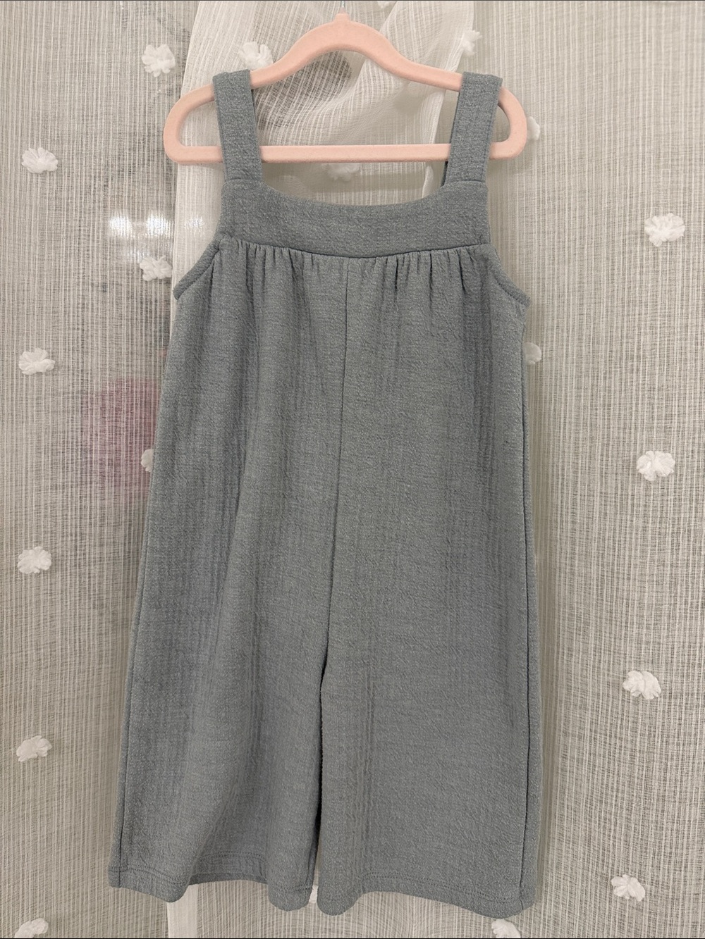 Zara Kids Gray Textured Wide-Leg Romper